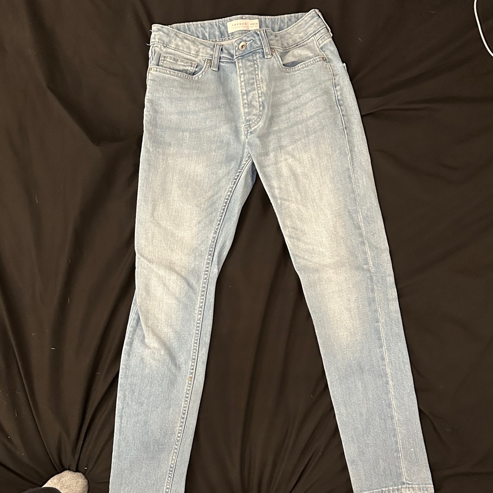 Topman Men's Denim Slim Jeans - Light Blue